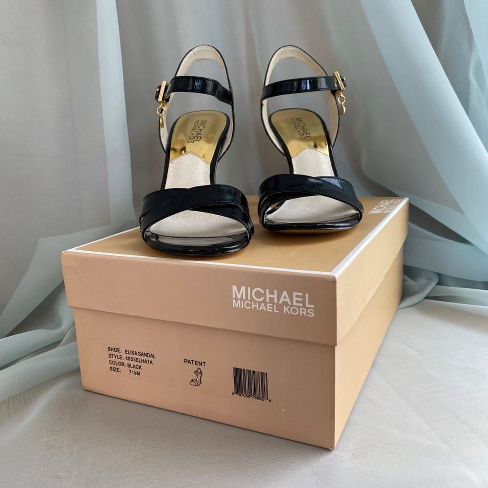Michael Kors Black Elisa Sandal, 7 ½ M - Picture 9 of 14